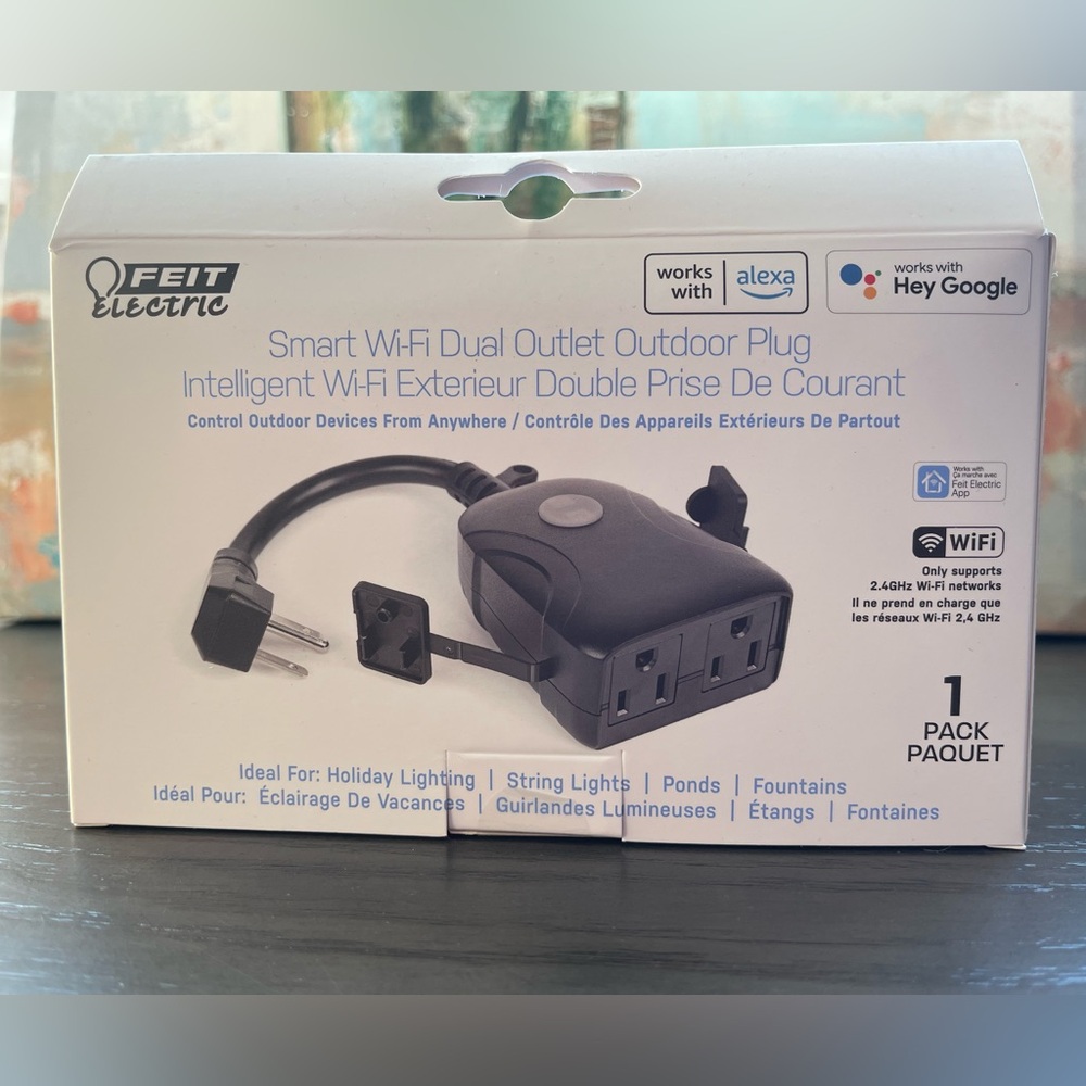 Feit Electric Commercial and Residential
PVC Smart Dual Outlet Outdoor Plug, NIB